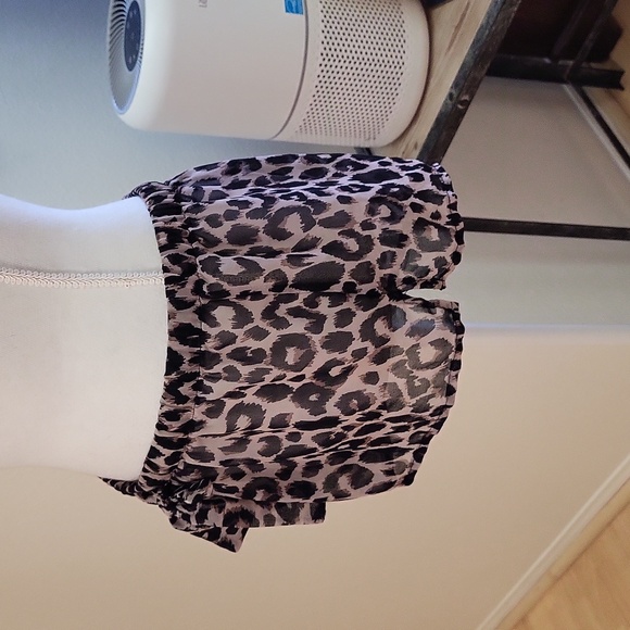 Forever 21 Sheer Mini Shorts Cheeta Print Elastic Waistband - Picture 4 of 9